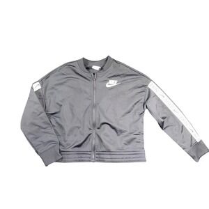 Nike Jacket Womens Large Black Full Zip Track Tape Sleeve Athletic Logo